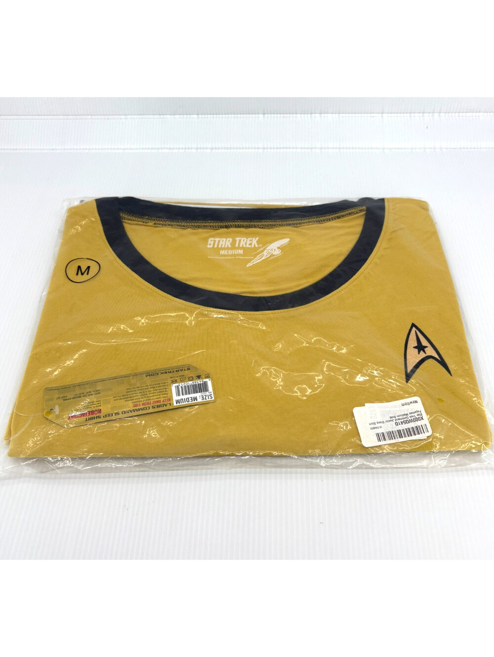 Star Trek Ladies Command Sleep Shirt Gold Medium RobeFactory 100% Cotton New